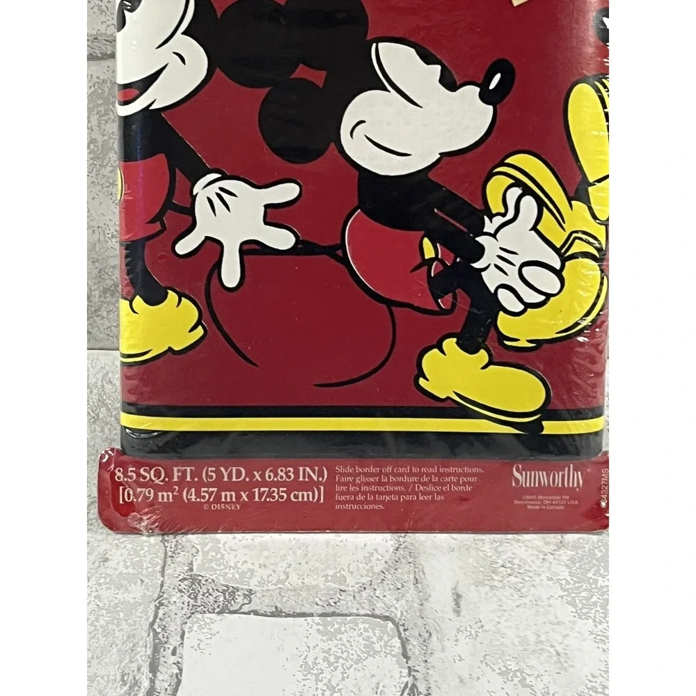 Mickey Mouse Wallpaper Self Stick Border  5 yd x 6.83